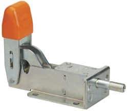 Lapeer - 800 Lb Load Capacity, Flanged Base, Carbon Steel, Standard Straight Line Action Clamp - 6 Mounting Holes, 0.266" Mounting Hole Diam, 3/8" Plunger Diam, Straight Handle - USA Tool & Supply