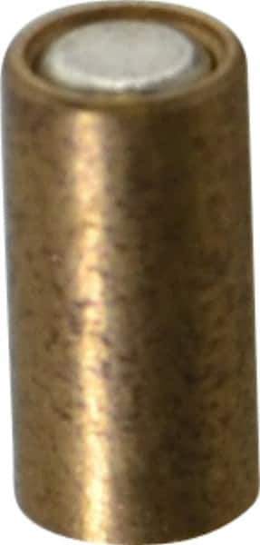 Mag-Mate - 1/8" Diam x 1/4" High, 0.1 Lb Average Pull Force, 0.2 Lb Max Pull Force, Neodymium Rare Earth Shielded Magnet - Brass Shield, 0.018" Shielding Wall Thickness - USA Tool & Supply