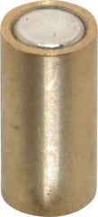 Mag-Mate - 1/4" Diam x 1/2" High, 0.75 Lb Average Pull Force, 1-1/2 Lb Max Pull Force, Neodymium Rare Earth Shielded Magnet - Brass Shield, 0.032" Shielding Wall Thickness - USA Tool & Supply