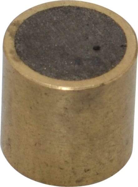 Mag-Mate - 3/8" Diam x 3/8" High, 2-1/2 Lb Average Pull Force, 5 Lb Max Pull Force, Neodymium Rare Earth Shielded Magnet - Brass Shield, 0.032" Shielding Wall Thickness - USA Tool & Supply