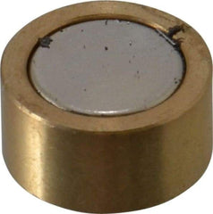 Mag-Mate - 1/2" Diam x 1/4" High, 2.13 Lb Average Pull Force, 4-1/4 Lb Max Pull Force, Neodymium Rare Earth Shielded Magnet - 0.062" Shielding Wall Thickness - USA Tool & Supply