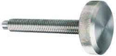 Morton Machine Works - M8x1.25 Knurled Shoulderless Dog Point Tip Grade 300 Stainless Steel Thumb Screw - 1-7/8" OAL, 1-1/8" Head Diam x 3/8" Head Height - USA Tool & Supply