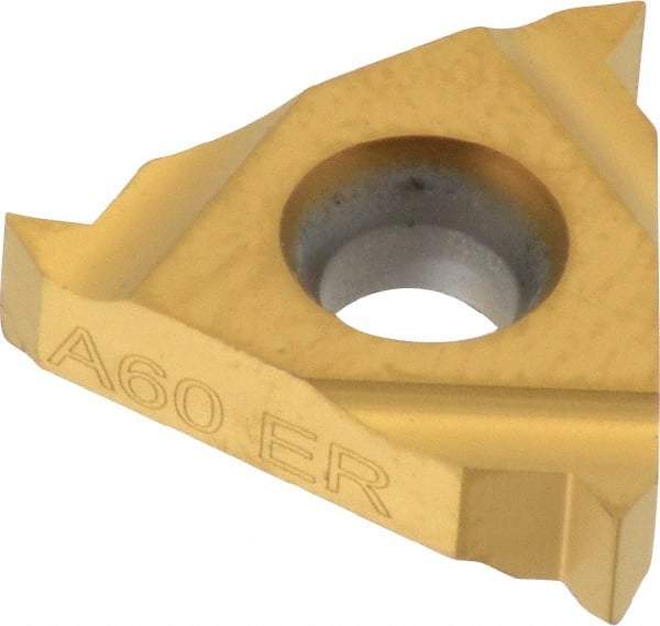 Carmex - 16ER External Right Hand 48-16 Partial Profile 60° Laydown Threading Insert - Grade BXC, TiN Coated Carbide - USA Tool & Supply