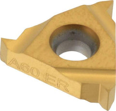Carmex - 16ER External Right Hand 48-16 Partial Profile 60° Laydown Threading Insert - Grade BXC, TiN Coated Carbide - USA Tool & Supply