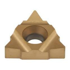 Carmex - 22UIR/L Internal Left & Right Hand 4 UN Laydown Threading Insert - Grade P25C, TiN Coated Carbide - USA Tool & Supply