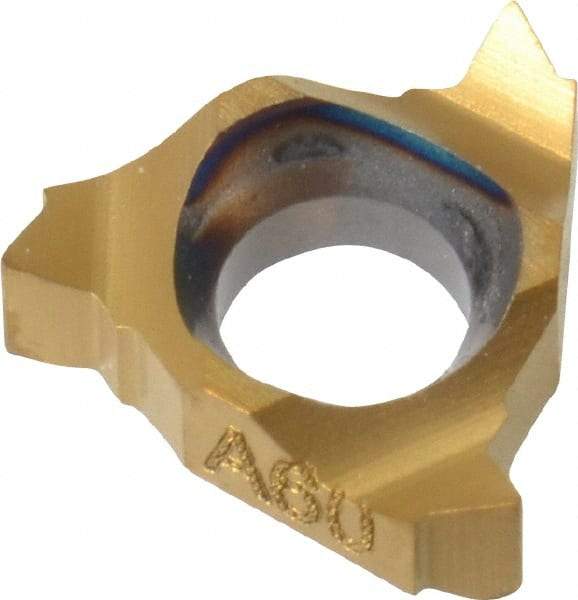 Carmex - 06IR Internal Right Hand 48-20 Partial Profile 60° Laydown Threading Insert - Grade BXC, TiN Coated Carbide - USA Tool & Supply