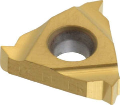 Carmex - 16ER External Right Hand 14 NPTF Laydown Threading Insert - Grade MXC, TiN Coated Carbide - USA Tool & Supply