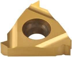 Carmex - 16ER External Right Hand 14 NPTF Laydown Threading Insert - Grade BXC, TiN Coated Carbide - USA Tool & Supply