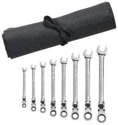 GearWrench - 8 Piece, 5/16" to 3/4", 12 Point Combination Wrench Set - Inch Measurement Standard, Chrome Finish, Comes in Vinyl Roll - USA Tool & Supply