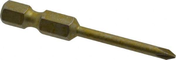 Wera - #0 Phillips Screwdriver Bit - 1/4" Hex Drive, 2" OAL - USA Tool & Supply