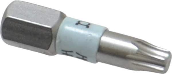 Wera - 1/4" Drive T20 Torx Screwdriver Bit - 1" OAL, Insert Bit - USA Tool & Supply