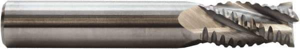 M.A. Ford - 9/16" Diam, 1-1/8" LOC, 4 Flute Solid Carbide Roughing Square End Mill - 3-1/2" OAL, 9/16" Shank Diam, Single End, Centercutting, 30° Helix - USA Tool & Supply