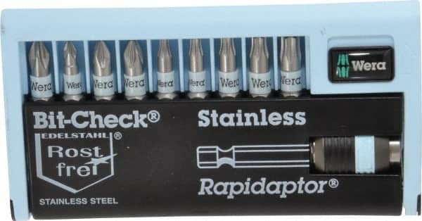 Wera - 10 Piece 1/4" Drive Insert Torx Screwdriver Bit Set - USA Tool & Supply