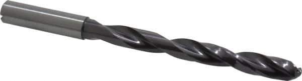 Guhring - 27/64", 140° Point, Solid Carbide Taper Length Drill Bit - TiAlN Finish, 106mm Flute Length, 155mm OAL, Series 5512 - USA Tool & Supply