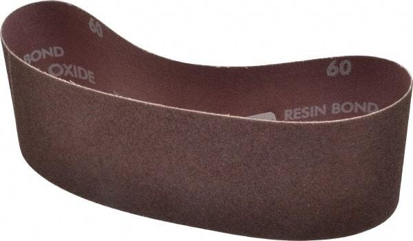 Norton - 3" Wide x 21" OAL, 60 Grit, Aluminum Oxide Abrasive Belt - Aluminum Oxide, Medium, Coated, X Weighted Cloth Backing, Series R228 - USA Tool & Supply