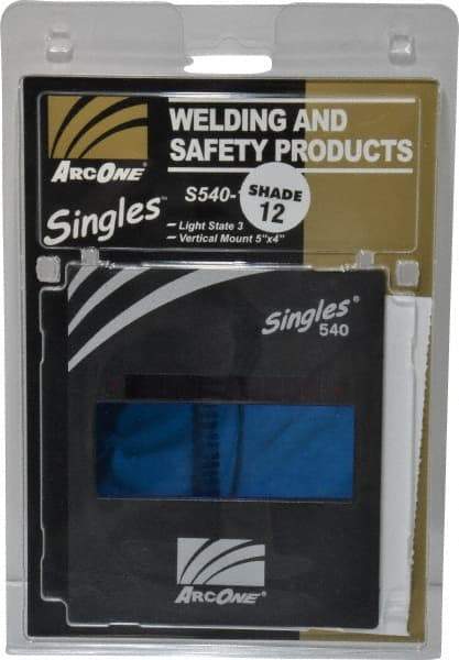 ArcOne - 4-1/2" Wide x 5-1/4" High, Lens Shade 12, Auto-Darkening Lens - 0.2" Thick, Green, Vertical Mount - USA Tool & Supply