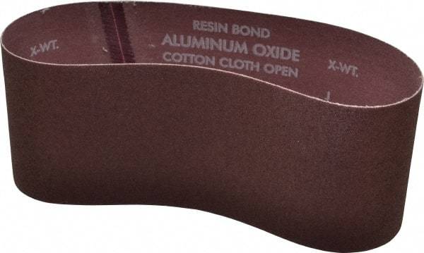 Norton - 4" Wide x 24" OAL, 80 Grit, Aluminum Oxide Abrasive Belt - Aluminum Oxide, Medium, Coated, X Weighted Cloth Backing, Series R228 - USA Tool & Supply