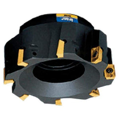 Iscar - 3 Inserts, 2" Cut Diam, 3/4" Arbor Diam, 0.56" Max Depth of Cut, Indexable Square-Shoulder Face Mill - 0/90° Lead Angle, 1.57" High, HM 90 ADKT 1505... Insert Compatibility, Series HM90 - USA Tool & Supply