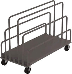 Jamco - 2,000 Lb Capacity Adjustable Sheet & Panel Truck - Steel Deck, 72" OAW, 9" Platform Height, Phenolic Casters - USA Tool & Supply