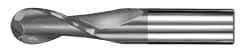 SGS - 5/8" Diam, 1-1/4" LOC, 2 Flute Solid Carbide Ball End Mill - AlTiN Finish, Single End, 3-1/2" OAL, 5/8" Shank Diam, Spiral Flute - USA Tool & Supply