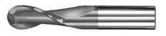 SGS - 3/4" Diam, 1-1/2" LOC, 2 Flute Solid Carbide Ball End Mill - AlTiN Finish, Single End, 4" OAL, 3/4" Shank Diam, Spiral Flute - USA Tool & Supply