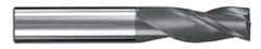 SGS - 15/32", 1" LOC, 1/2" Shank Diam, 3" OAL, 3 Flute, Solid Carbide Square End Mill - Single End, AlTiN Finish, Spiral Flute, 30° Helix, Centercutting, Right Hand Cut, Right Hand Flute, Series 5 - USA Tool & Supply