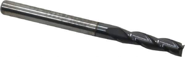 SGS - 1/8", 1/2" LOC, 1/8" Shank Diam, 1-1/2" OAL, 3 Flute, Solid Carbide Square End Mill - Single End, AlTiN Finish, Spiral Flute, 30° Helix, Centercutting, Right Hand Cut, Right Hand Flute, Series 5 - USA Tool & Supply