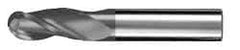 SGS - 3/4" Diam, 1-1/2" LOC, 3 Flute Solid Carbide Ball End Mill - AlTiN Finish, Single End, 4" OAL, 3/4" Shank Diam, Spiral Flute - USA Tool & Supply