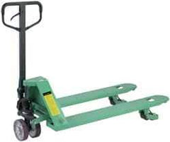 Wesco Industrial Products - 5,000 Lb Capacity, 7" Lift Side Roller Pallet Truck - 3.4" Min Lift Height, 48" Fork Length x 27" Fork Width, 27" Overall Width - USA Tool & Supply