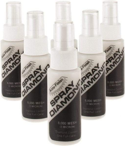 Accu-Finish - 2 oz Diamond Spray Compound - 8,000 Grit, Clear, Use on Ceramic - USA Tool & Supply