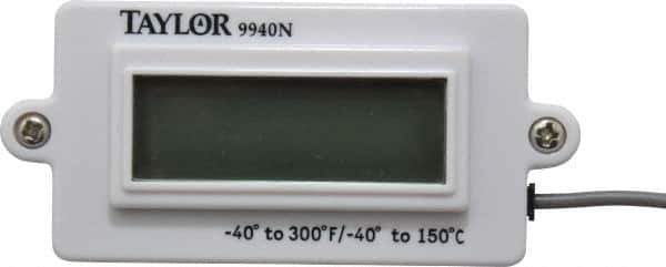 Taylor - -40 to 300°F Digital Panel Thermometer - LCD Display, 1.5 Volts - USA Tool & Supply