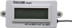 Taylor - -40 to 300°F Digital Panel Thermometer - LCD Display, 1.5 Volts - USA Tool & Supply