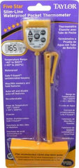 Taylor - -58 to 500°F Pocket Digital Thermometer - LCD Display, 1.5 Volts - USA Tool & Supply