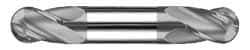 SGS - 7/16" Diam, 9/16" LOC, 4 Flute Solid Carbide Ball End Mill - AlTiN Finish, Double End, 2-3/4" OAL, 7/16" Shank Diam, Spiral Flute - USA Tool & Supply