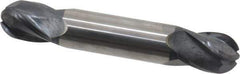 SGS - 1/2" Diam, 5/8" LOC, 4 Flute Solid Carbide Ball End Mill - AlTiN Finish, Double End, 3" OAL, 1/2" Shank Diam, Spiral Flute - USA Tool & Supply