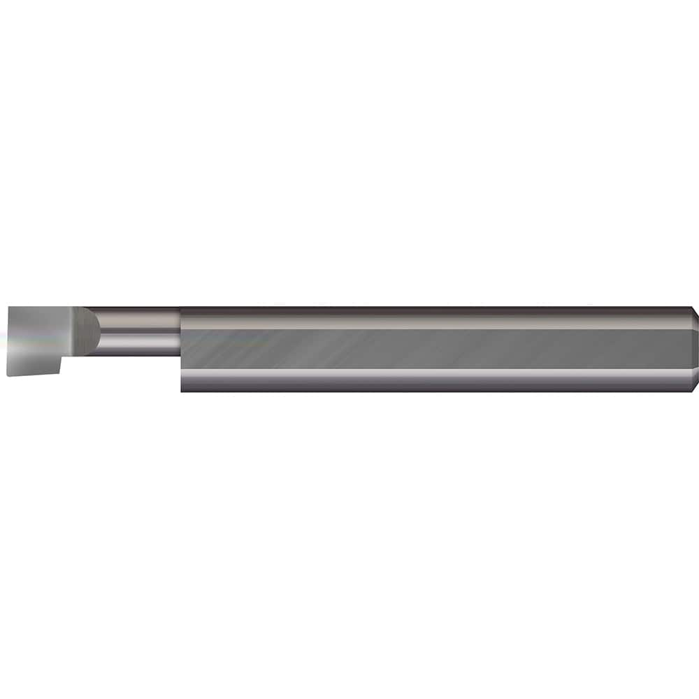 Boring Bar: 0.2″ Min Bore, 1.3″ Max Depth, Right Hand Cut, Solid Carbide 1/4″ Shank Dia, 2-1/2″ OAL, 0.006″ Corner Radius