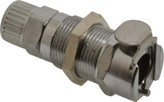 CPC Colder Products - PTF Brass, Quick Disconnect, Panel Mount Coupling Body - 250 Max psi, -40 to 180°F, 2" OAL x 0.75" Overall Height, Chrome Plated - USA Tool & Supply