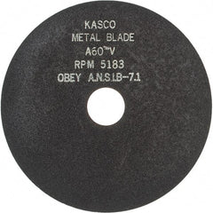Made in USA - 7" 60 Grit Aluminum Oxide Cutoff Wheel - 1/16" Thick, 1-1/4" Arbor, 5,184 Max RPM, Use with Stationary Tools - USA Tool & Supply
