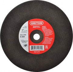 Made in USA - 7" 46 Grit Aluminum Oxide Cutoff Wheel - 1/16" Thick, 5/8" Arbor, 8,732 Max RPM, Use with Circular Saws - USA Tool & Supply