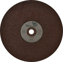 Made in USA - 8" 36 Grit Aluminum Oxide Cutoff Wheel - 1/8" Thick, 5/8" Arbor, 8,000 Max RPM, Use with Chop Saws - USA Tool & Supply