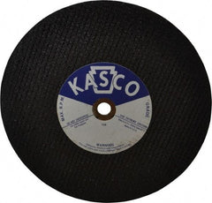 Made in USA - 10" 36 Grit Aluminum Oxide Cutoff Wheel - 1/8" Thick, 5/8" Arbor, 6,500 Max RPM, Use with Stationary Tools - USA Tool & Supply