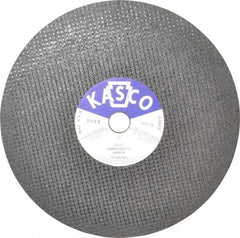 Made in USA - 12" 36 Grit Aluminum Oxide Cutoff Wheel - 1/8" Thick, 1" Arbor, 5,095 Max RPM, Use with Stationary Tools - USA Tool & Supply