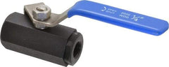 Midwest Control - 1/4" Pipe, Carbon Steel Standard Ball Valve - 1 Piece, Inline - One Way Flow, FNPT x FNPT Ends, Lever Handle, 1,000 WOG - USA Tool & Supply