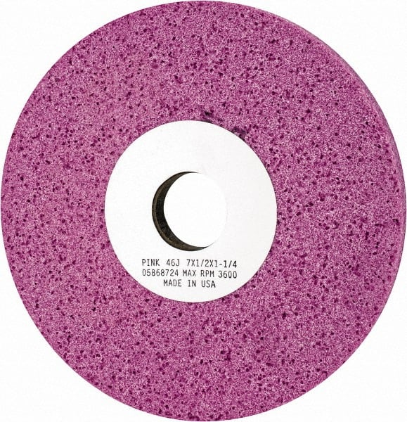 Grier Abrasives - 7" Diam x 1-1/4" Hole x 1/2" Thick, J Hardness, 46 Grit Surface Grinding Wheel - USA Tool & Supply