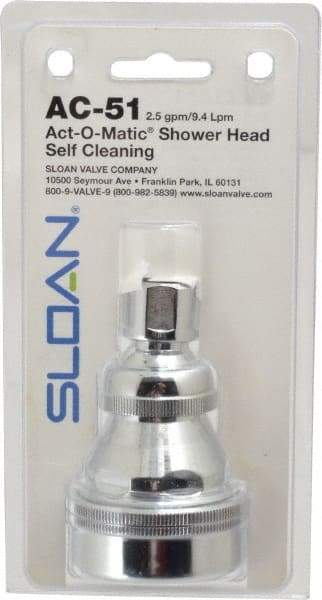 Sloan Valve Co. - 2.5 GPM, 2-1/2 Face Diameter, Shower Head - Chrome Plated, Brass - USA Tool & Supply