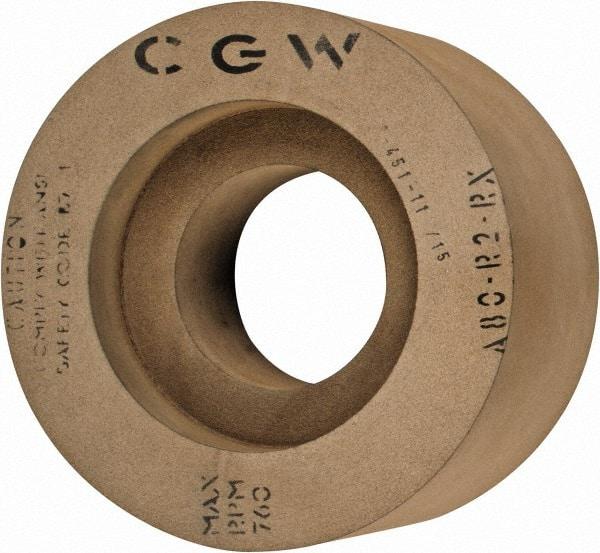 Camel Grinding Wheels - 6" Wide x 12" Diam, Type 7 Feed Regulating Wheel - 5" Hole Size, 80 Grit, Hardness R, 7-1/2" Diam x 1-1/2" Deep Recess, 7-1/2" Diam x 1-1/2" Deep Opposite Side Recess - USA Tool & Supply