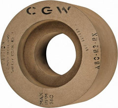Camel Grinding Wheels - 6" Wide x 12" Diam, Type 7 Feed Regulating Wheel - 5" Hole Size, 80 Grit, Hardness R, 7-1/2" Diam x 1-1/2" Deep Recess, 7-1/2" Diam x 1-1/2" Deep Opposite Side Recess - USA Tool & Supply