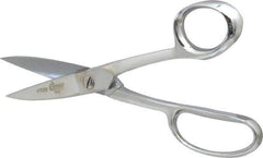 Clauss - 2-3/4" LOC, 8-1/4" OAL Chrome Plated High Leverage Shears - Ambidextrous, Straight Handle, For General Purpose Use - USA Tool & Supply