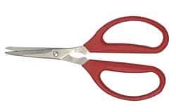 Clauss - 1-1/2" LOC, 6-1/4" OAL Stainless Steel Standard Shears - Ambidextrous, Plastic Straight Handle, For General Purpose Use - USA Tool & Supply