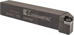 Kennametal - SCGC, Left Hand Cut, 0° Lead Angle, 3/4" Shank Height x 3/4" Shank Width, Neutral Rake Indexable Turning Toolholder - 4-1/2" OAL, CP..32.5. Insert Compatibility, Series Screw-On - USA Tool & Supply
